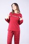 3404 Milan Love You O Neck Long Sleeve Top Long Bottom Pajama Set - 8
