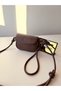 Women's Brown Mini Crossbody Shoulder Bag Knotted Leather Messenger Bag - 5