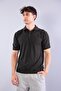 4051 buttoned collared self-striped t-shirt