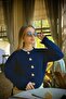 Navy Blue Knitwear Cardigan with Heart Button Detail