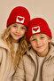 Red Children's Beret with Fox Punch, New Year's Birthday