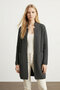 Klav Soft Textured Stand/Slice Collar Long Sleeve Pocketed Knitwear Women's Cardigan & Jacket & Hijab Cardigan - Smoked