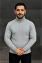 Men's Turtleneck Knitted Sweater Cotton Thick Corded Fabric Woven, Regular Fit Long Sleeve Winter m