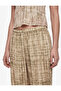 Comfortable Cut Plaid Patterned Elastic Cuffed Satin Plaid Pajama Bottoms - 5