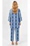 Blue Kimono and Trousers Set - 2