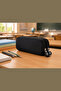 Pencil Case Black Large Washable Waterproof Wallet Type Pen Holder with Two Compartment Pockets - 2