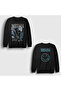 Unisex Black Guitar Kurt Cobain Nirvana Back Printed Sweatshirt 516758 Tt