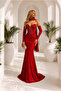 Women's Silvery Fabric Asymmetrical Collar Low-Cut Maxi Evening Dress - 5