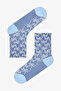 White Blue Ribbon Charm 2-Piece Socks - 2