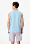 Men's Surfer Geometric Patterned Shorts Pajama Set - 4