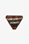 Cesira Minimal Zebra Patterned Glittery Mid-Waist Bikini Bottom - 4