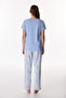 Blue Sardines Food Patterned Short Sleeve Pants Pajama Set - 4