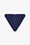 Navy Blue Hailey Minimal Textured Mid-Waist Bikini Bottom - 5