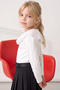 Girl's Ecru Long Sleeve Crew Neck Scallop Detailed April 23 Body Blouse - 5