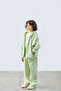 Green Zippered Hooded Sweatshirt