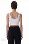 White Seamless Stitch-Free Square Neck Cropped Top - 3