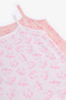 Girl's Pink Flying Unicorn Patterned 2-Piece Undershirt - 4
