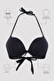 Push Up Destekli Siyah Bikini Üstü - 6