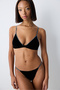 Velvet Triangle Black Bra - 3