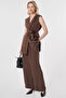 100% Lyocell Vest Suit Chocolate
