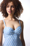 Colorful Diamond Patterned Shiny Swimsuit - 4