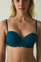 Petrol Green Pop up Lace Underwire Push up Bra - 3