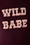 Burgundy Slogan Long Sleeve Thermal Effect Pajama Top - 4