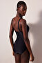 Basic Shirred Corset Black Swimsuit - 4