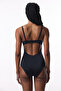 Black Miss Fixed Covered Swimsuit - 2