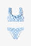 Pink Leaf Patterned Girl's Bikini Set