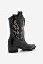 Women's Pointed Toe Cowboy Embroidered Western Boots Tevlus Black - 7