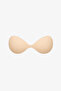 Beige Thin Non-Padded Silicone Bra