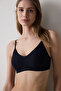 Zerogram - Ribbed Light Invisible Black Wire-Free Bra - 4
