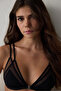 Black Front Opening Underwire-Free Non-Padded Triangle Bra - 3