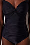 Basic Shirred Corset Black Swimsuit - 2