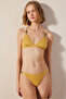Blanca Side Textured and Macrame Yellow Bikini Bottoms - 5