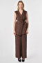 100% Lyocell Vest Suit Chocolate - 2