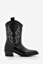 Women's Pointed Toe Cowboy Embroidered Western Boots Tevlus Black - 3