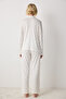 Aging Collegen Floral Off-White Shirt Pants Pajama Set - 4