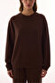 Brown Crew Neck Oversized Modal Sweatshirt - 6