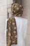 Crepe Daisy Patterned Mink Color 75X195 Non-Fading Shawl - 7