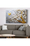 White Flowers Gold Tree Butterfly Detail One Piece Canvas - Canvas Painting - 2