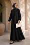 Lina Plus Size Pleated Ferace Ebise Black - 2
