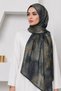 Antique Texture Pattern Anthracite-Mink Double-Sided Shawl - 3
