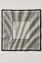 Striped Frame Pattern Anthracite Satin Bandana Scarf 50×50 cm - 2