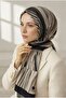 Black Color with Crepe Striped Pattern 75X195 Non-Fading Shawl - 3