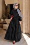 Lara Flounce Dress Black - 3