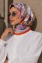 City Themed Giraffe Pattern Orange Soft Scarf 90X90 cm - 2