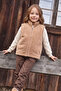 Zippered High Collar Girls' Plush Vest - 3