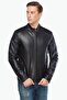 Armond Black Jumbo Leather Coat - 4